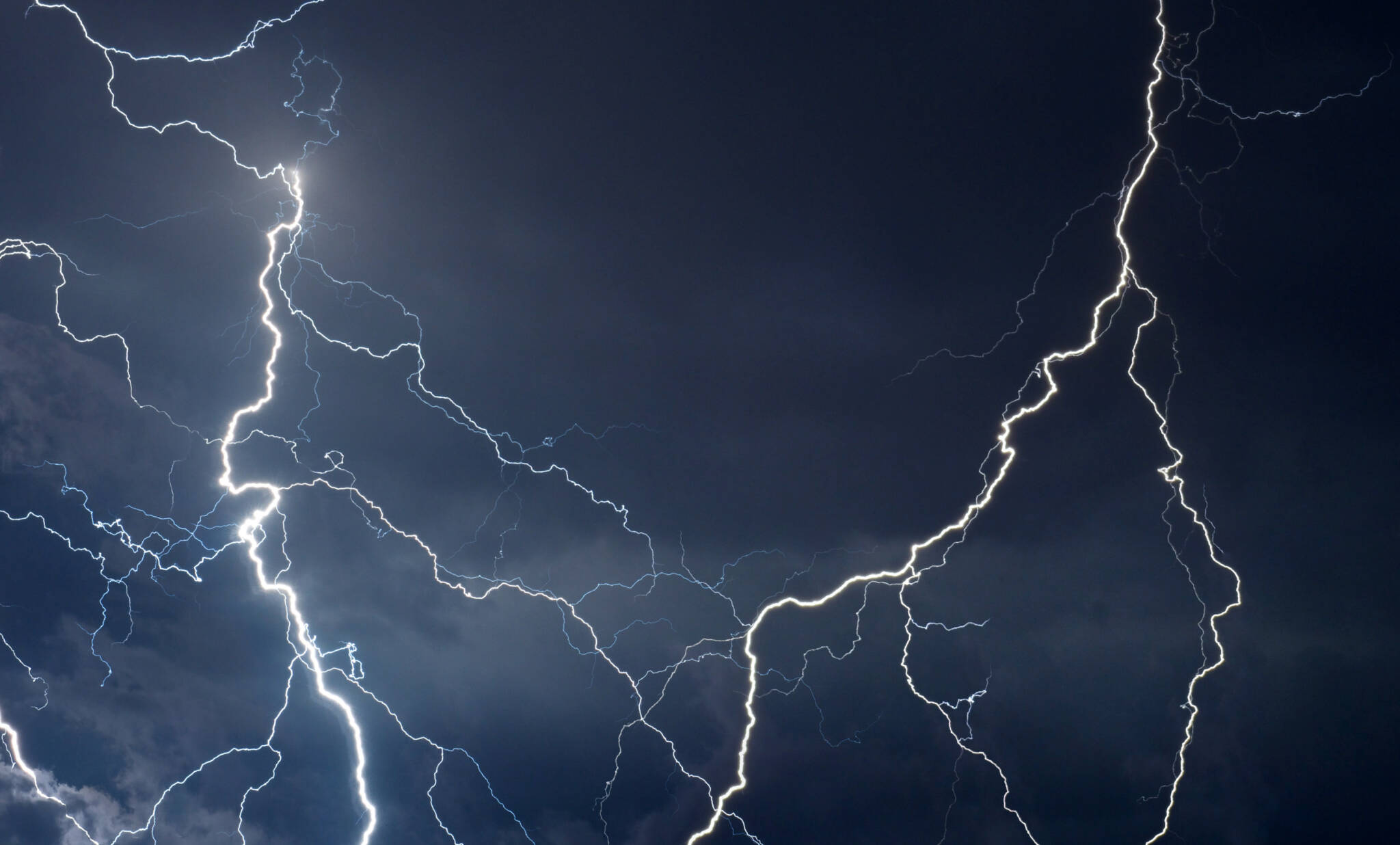 Fork Lightning Striking Down During Summer Storm Fork Lightning Striking Down During Summer Storm